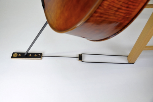 Planche pour violoncelle réglable en bois et cuir avec 4 encoches